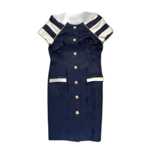 Vintage Talbots  navy and white dress  size 12